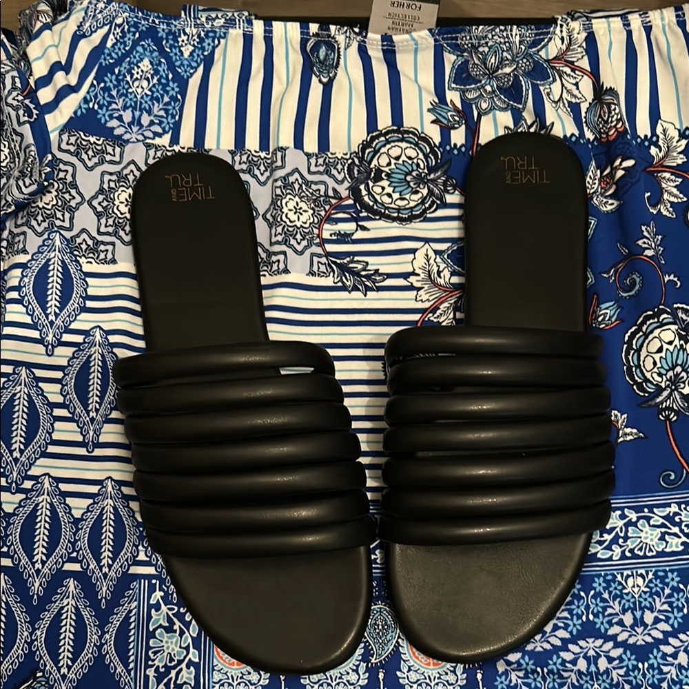 Black Slide Sandals